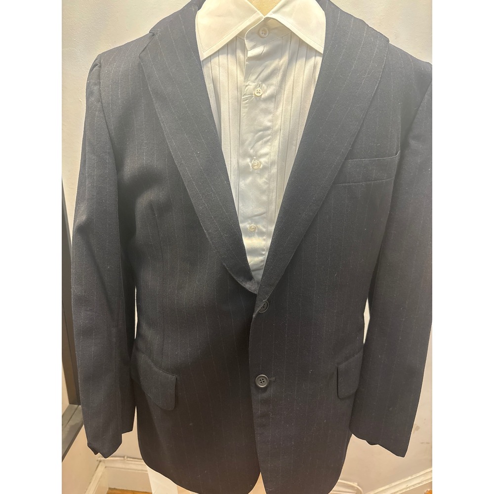Paul Stuart Southwick Blazer Mens Navy Pinstripe Wool 2 Button Sport Coat sz‎ 38
